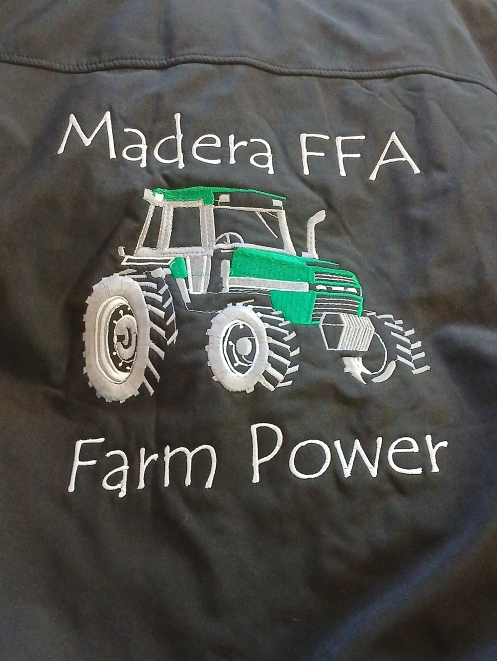 Port Authority Black Hoodie with Green Tractor Embroidery